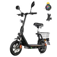 TWOFISH M5 PRO-E Trottinette électrique certifiée CEE avec siège et panier arrière moteur 500 W batterie 48 V 13 Ah pneus 12 pouces