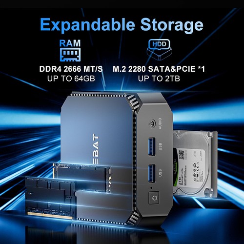 FIREBAT T2 Mini PC Intel N150 16 Go 512 Go