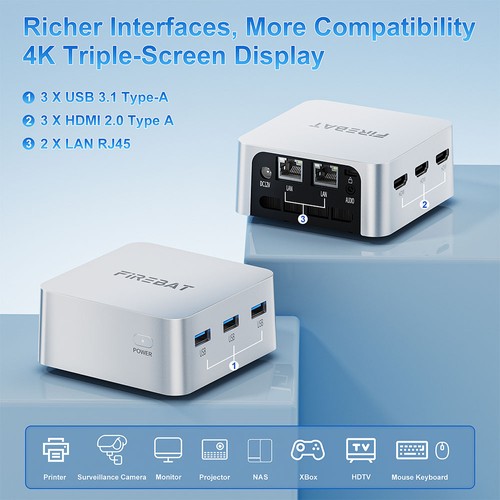 FIREBAT T8 PLUS Mini-PC Intel N100 16 GB 512 GB