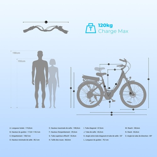 Foride Urbano Vélo électrique 250 W 36 V 13 Ah