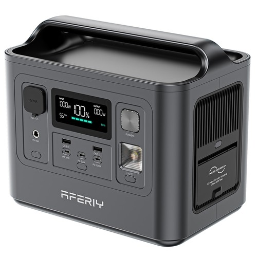 AFERIY P010 Bärbar Kraftstation, 800W 512Wh Utomhusgenerator, 8 Utgångar, 1,5H Full Laddning, 3500 Cykler LiFePO₄ Batteri