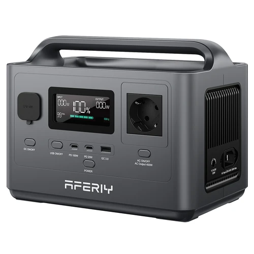 AFERIY P040 Portable Power Station, 400W 256Wh Outdoor Generator, 5 Outputs, 1.2H Full Charge, 3500+ Cycles LiFePO₄ Battery