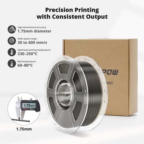 7 kg Mecpow High-Speed PETG Transparent Filament - 1 kg Rauchgrau/Blau/Hellblau/Cyan/Transparent/Hellviolett/Pink