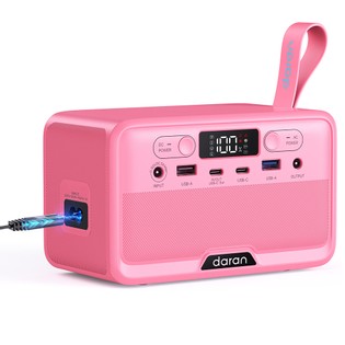 Coupon Geekbuying DaranEner YOUYO R100 100W Portable Power Station, 4x USB, 1x DC and 2x AC Ports, 89.6Wh LiFePO4, LED & Compact, Pink