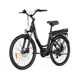 Foride Urbano 2 elektromos kerékpár, 250 W-os középhajtású motor, 36 V-os 13 Ah-s akkumulátor, 26 colos gumiabroncsok, 25 km/h maximális sebesség, 100 km-es hatótávolság, hidraulikus tárcsafék, felfüggesztés zárral, Shimano 7 sebességes váltó