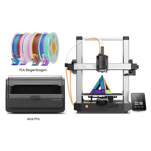 Anycubic Kobra 3 V2 Combo 3D-Drucker + 4kg PLA Regenbogen-Filament
