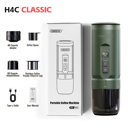 HIBREW H4C Tragbare Espressomaschine, Handkaffeemaschine für Camping, Reisen