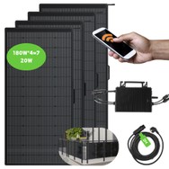 LANPWR 800W Centrale solaire de balcon: micro-onduleur 800W + 4 panneaux solaires flexibles 180W