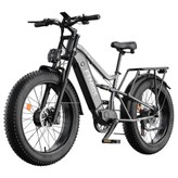 FENGQS H6PRO Elektrofahrrad, 2 Motoren mit 1000 W, 52 V 17.5 Ah Batterie, 26 x 4,0 Zoll Reifen, 60 km/h Höchstgeschwindigkeit, 140 km Reichweite, 7-Gang-Schaltung, LCD-Display - Grau