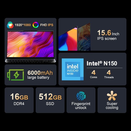 Ninkear N15 Air Laptop Intel N150 16GB 512GB