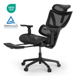 ACGAM CG-5245M Chaise de bureau ergonomique pour jeux vidéo (2025) avec repose-pieds, accoudoirs réglables en 3D, support lombaire et appui-tête réglables, profondeur d'assise réglable, capacité de charge jusqu'à 300 lb