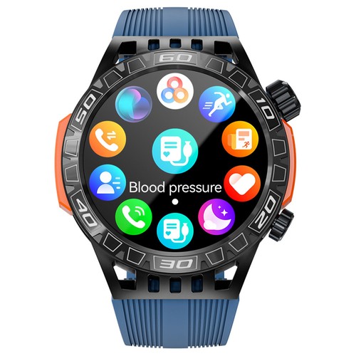 LOKMAT ZEUS 6 PRO Smartwatch, Doppeltaschenlampe, Bluetooth-Anrufe, 5 ATM wasserdicht, KI-Sprachassistent, Gesundheitsüberwachung – Blau