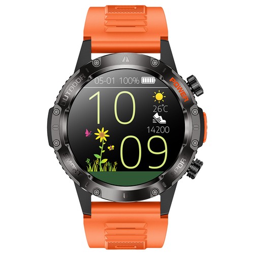SENBONO V37Z Smartwatch, DIY-Video-Uhrenzifferblatt, 100 Sportmodi, Gesundheitsüberwachung, Bluetooth-Anrufe, IP68 wasserdicht – Orange