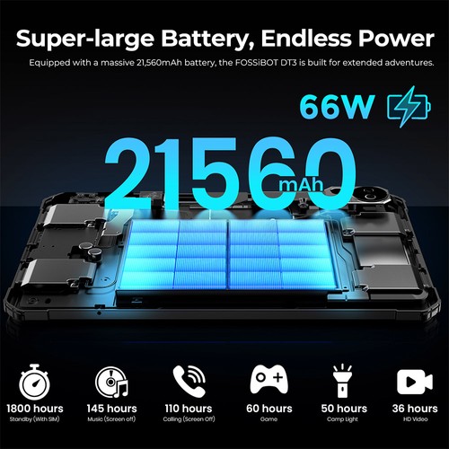 FOSSiBOT DT3 5G Robustes Tablet 12 GB 256 GB Blau