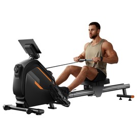 ROBORE UR30 Rower Machine with 126cm Extended Track 16-Level Magnetic Resistance 160kg Weight Capacity Silent Operation
