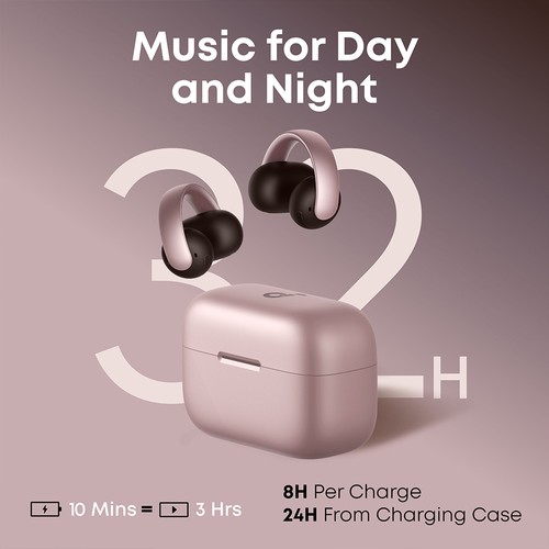 Anker Soundcore AeroClip Open-Ear Clip-On Earbuds Pink