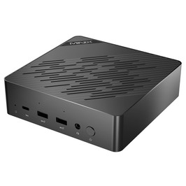 MINIX Elite EU512-AI Mini PC, Intel Core Ultra 5-125H 14 Cores Max 4.5GHz, 16GB DDR5 RAM 512GB SSD, HDMI + DP + Thunderbolt 4 + Type-C Quad 4K 60Hz Display, WiFi 6E Bluetooth 5.3, 2*2.5G RJ45, 4*USB3.2, 1*Audio Jack - US Plug