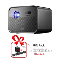 Ultimea Poseidon E100 Projector, 1800 ANSI, Native 1080P, 4K Decoding, Auto Focus & 6D Auto Keystone, Active 3D Image, 10W*2 Dolby Audio, Google TV
