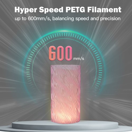 ERYONE Hochgeschwindigkeits-PETG-Filament, durchscheinend, 1 kg, Pink