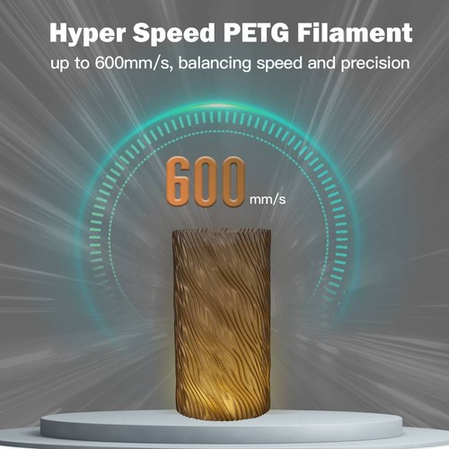 ERYONE Höghastighets Transparent PETG-filament, 1 kg - Rökfärgad