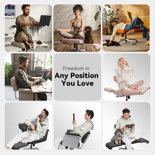 NEWTRAL Freedom-X-FB Multi-Posture Stuhl mit Armlehne Dunkelgrau