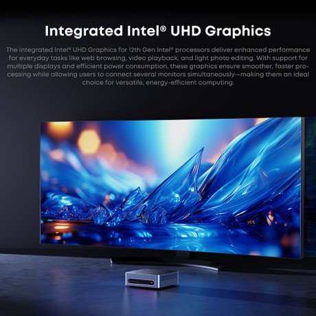 CHUWI LarkBox S Mini-PC, Intel Core i3-1220P 10 Kerne Max 4,4 GHz, 16 GB RAM 512 GB SSD, voll ausgestattet mit Typ-C + 2*HDMI 4K Triple Display, WiFi 5 Bluetooth 5.1, 1*USB3.2 Typ-C, 2*USB3.2 Typ-A, 2*USB2.0, 1*Audio-Buchse, 1*RJ45