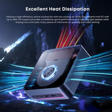 CHUWI LarkBox S Mini PC, Intel Core i3-1220P 10 Cores Max 4.4GHz, 16GB RAM 512GB SSD, Full-Featured Type-C + 2*HDMI 4K Triple Display, WiFi 5 Bluetooth 5.1, 1*USB3.2 Type-C, 2*USB3.2 Type-A, 2*USB2.0, 1*Audio Jack, 1*RJ45