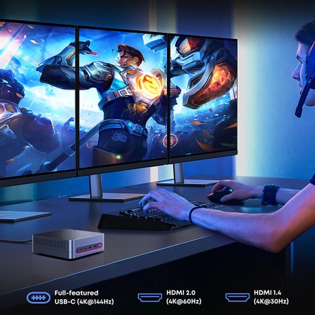 CHUWI LarkBox S Mini PC, Intel Core i3-1220P 10 Cores Max 4.4GHz, 16GB RAM 512GB SSD, Full-Featured Type-C + 2*HDMI 4K Triple Display, WiFi 5 Bluetooth 5.1, 1*USB3.2 Type-C, 2*USB3.2 Type-A, 2*USB2.0, 1*Audio Jack, 1*RJ45