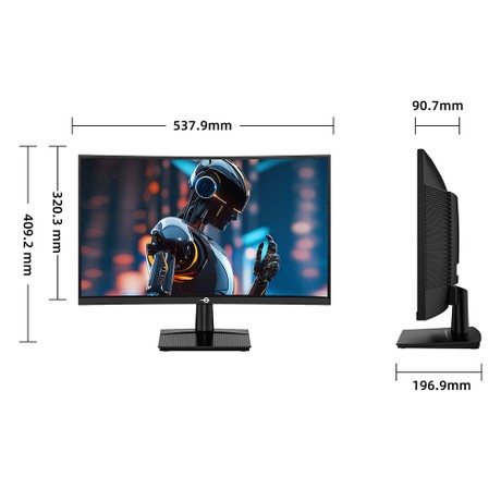 TITAN ARMY C24A1H Gaming-Monitor, 23,6 Zoll 1500R Curved VA-Bildschirm, 1920 x 1080, 240 Hz Bildwiederholfrequenz, Dynamic OD, FreeSync, HDR10, 10 Szenario-Modi, 96 % sRGB, Game+, 1 * HDMI 2.0, 1 * DP1.2, 1 * Audio, Low Blue Light