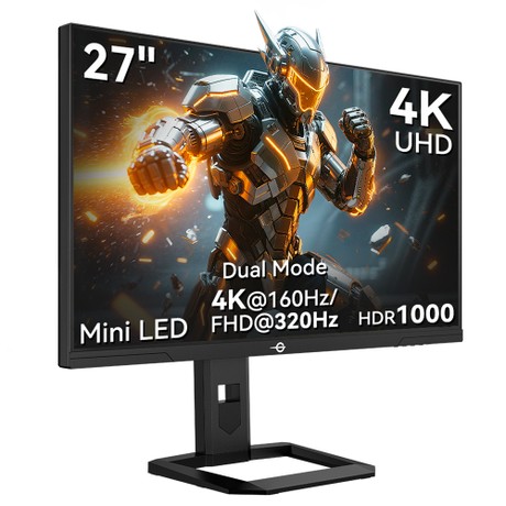 TITAN ARMY P275MV PLUS Gaming-Monitor, 27 Zoll Fast-IPS-Bildschirm, 3840 x 2160 bei 160 Hz und 1920 x 1080 bei 320 Hz, HDR1000, DyDs Mini-LED, 1 ms GTG-Reaktionszeit, FreeSync, 2 x USB-A, 1 x USB-B, 1 x Typ-C, 2 x HDMI 2.1, 1 x DP 1.4, 1 x Audio