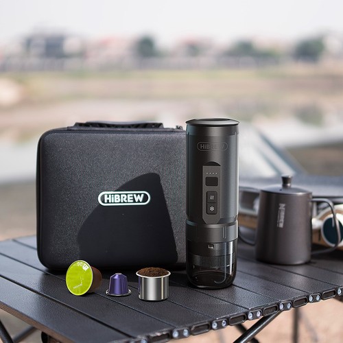 HiBREW H4C Ultraportable Espressomaschine, kabellose Heizung, 20 Bar, 100 ml Wassertank, abnehmbarer Akku – Schwarz