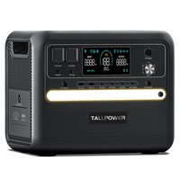 TALLPOWER V2400 Portable Power Station, 2400W AC Output, 2160Wh LiFePO4 Battery, Solar Generator, Adjustable Input Power, UPS Function, LED Light, 16 Outputs - Black