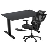 ACGAM JSZ-3 Cadre de bureau réglable en hauteur noir + Plateau de bureau noir + CG-5245M Chaise de bureau érgonomique