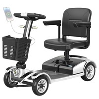 Unificare Mate Four-wheeled Scooter for the Elderly, 250W Motor, 24V 20Ah Battery, Front 8 inch & Rear 9 inch Tires, 7.8km/h Max Speed, 35km Range, Magnetic Brake, 190kg Max Load - Silver