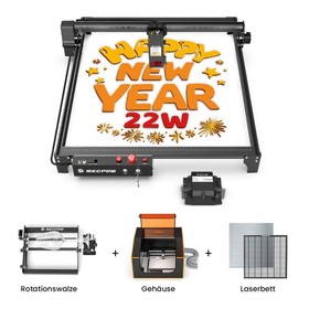 Mecpow X5 22W Laser + Rotationswalze + Laserbett + Gehäuse