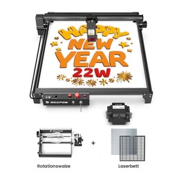 Mecpow X5 22W Lasergravierer + Rotationswalze + Laserbett