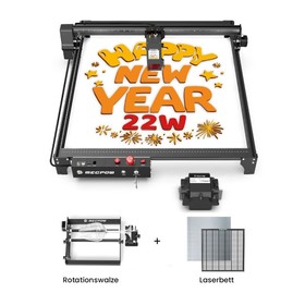 Mecpow X5 22W Laser + Rotationswalze + Laserbett