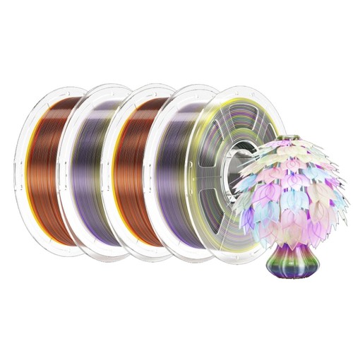 Elegoo Centauri Carbon 3D-Drucker 4kg HS PETG Filament - Transparent Regenbogen