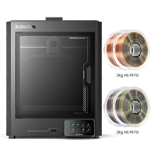 Elegoo Centauri Carbon 3D Printer + 4kg HS PETG Filament - Transparent Rainbow
available for all colors