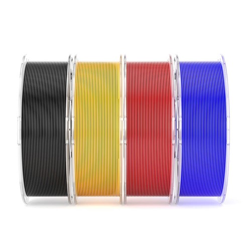 4 kg Mecpow Hochgeschwindigkeits-PETG-Transparentfilament – Schwarz/Rot/Blau/Gelb