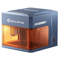 SCULPFUN iCube Ultra 12W Laser Engraver, Class 1 Enclosed Design, Auto Focus, 0.08mm Laser Spot, 150x150mm Engraving Area, Built-in Smoke Filter, High-Speed Precision for Wood/Leather/Bamboo