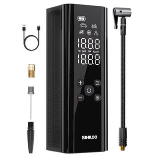 Coupon Geekbuying GOOLOO GT150 Portable Tire Inflator, 150PSI Cordless Air Compressor, 7500mAh Battery, 5 Inflation Modes, 4X Faster Tire Pump, Pressure Gauge & Auto-Shutoff, For Car/ Motorcycle/Bicycle/Ball
