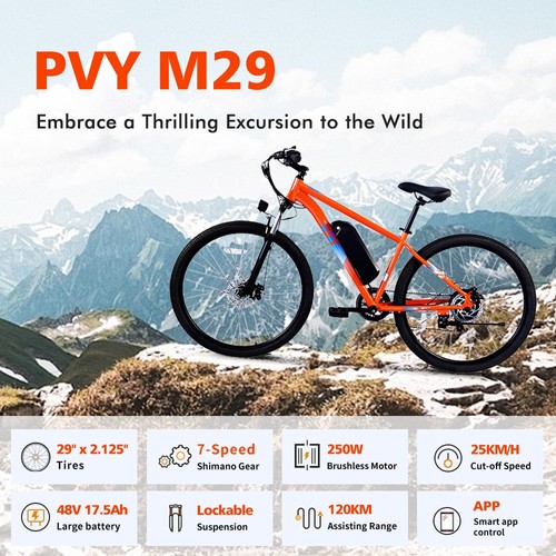 PVY M29 Elcykel 250W 48V 17.5Ah 25km/h Vit