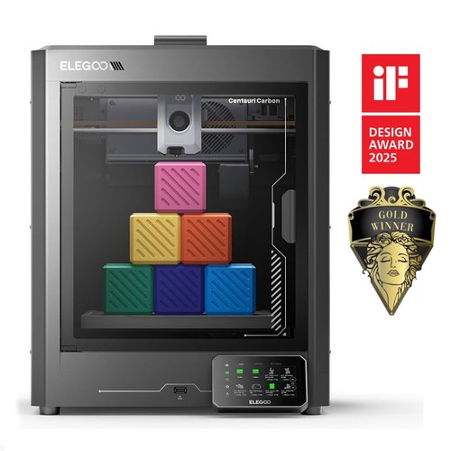 Elegoo Centauri Carbon 3D Printer, CoreXY 500mm/s High-Speed, 320°C Nozzle, Carbon Fiber/PLA/ABS Compatible, Auto-Leveling,