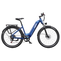 Onesport OT05 elektromos kerékpár 27,5" alumínium vázzal, 36V 18,2Ah akkumulátorral, ANANDA 250W motorral, nyomatékérzékelővel, 25km/h-val, Shimano 7 sebességes váltóval, 60-120km hatótávolsággal, olajtárcsafék, 100kg maximális terheléssel - mélykék