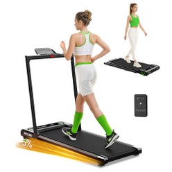 Akluer 480L-B Steigungslaufband mit Klappbarem Griff, 2,5 PS leisem Motor, LED-Bildschirm & Fernbedienung, 150kg Maximale Kapazität, Rutschfester Laufband