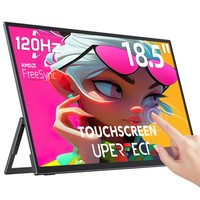 UPERFECT UTouch E6 Pro Portable Gaming Monitor, 18.5 inch 1920*1080 120Hz Touchscreen, 178° Viewing Angle, FreeSync, Built-in Speaker, 2*Full-Featured Type-C, 1*mini HDMI, 1*3.5mm AUX - EU Plug