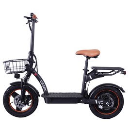 GELEIPU C14 Elektroroller mit Sitz, 500W Motor, 48V 17,5Ah Batterie, 14 Zoll Reifen, 25 km/h Höchstgeschwindigkeit, 100 km Reichweite, Vorder- und Hinterrad-Scheibenbremsen, doppelte Stoßdämpfung