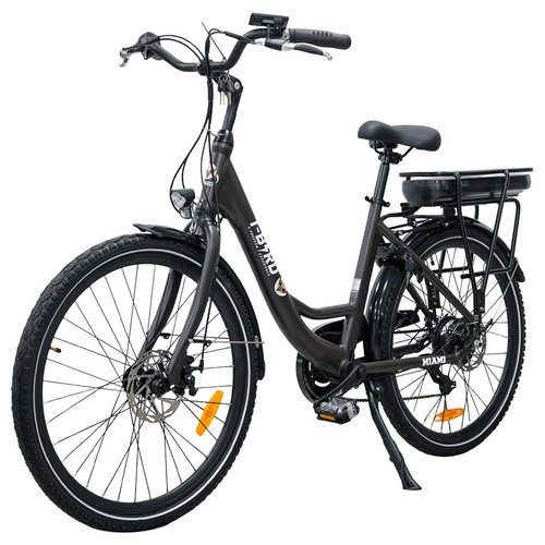 Miami-26 Elektrofahrrad, 250 W, 36 V, 14,4 Ah, 25 km/h, Schwarz