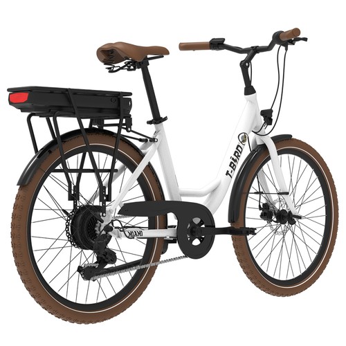 Miami-26 Elektrofahrrad, 250 W, 36 V, 14,4 Ah, 25 km/h, Weiß